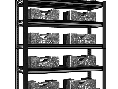 Heavy Duty Multi Layer Metal Shelving Unit With 280 Lbs Load Capacity Per Layer 3d model