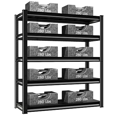 Heavy Duty Multi Layer Metal Shelving Unit With 280 Lbs Load Capacity Per Layer 3d model