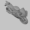 Black Sport Motorcycle With Streamlined Body Transparent Windshield And Golden Wheels