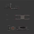 Industrial Mechanical Equipment With Structural Metal Frames Brackets And Cables