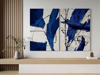 Modern abstract painting decorative painting 3d model