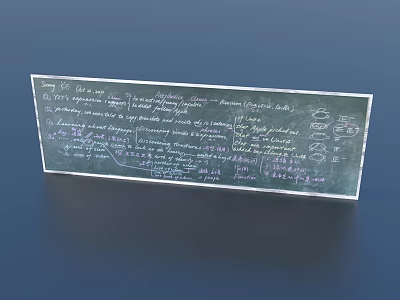 Practical Household Blackboard With Handwritten Recipes And Charts For Daily Use 3d model