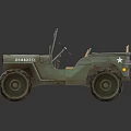 Vintage Green Military Jeep Model With Open Top And Star Emblem