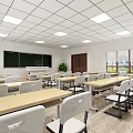 modern classroom 3d model