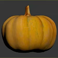 Fresh Round Orange Pumpkin With Stem As Decorative Seasonal Home Accessory