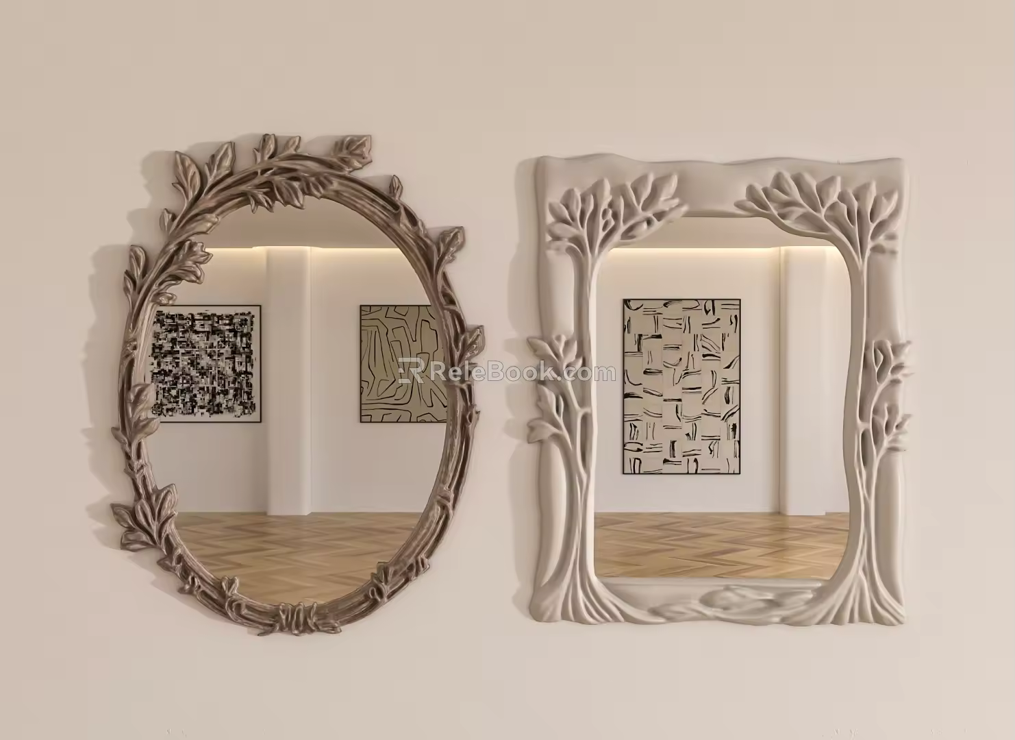 Naturalism Mirror Vine Man Mirror Tree Mirror 3d model
