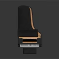 Black Grand Piano With Matching Black Bench On White Background As Household Item