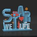 3D Star We Life Text Design With Neon Lights Movie Projector Heart And Figure