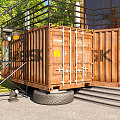 INDUSTRIAL LOFT STAGE BEACH CONTAINER STAGE 3d model