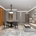 Stylish Hotel Lobby Interior With Blue Reception Desk And Hanging Chandeliers