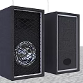 Modern Black Standing Speakers With Mesh Front And Home Audio Sound System