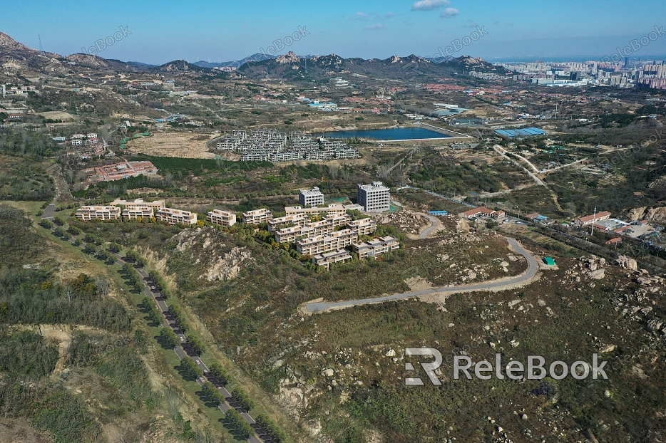 Aerial view of modern residential area model