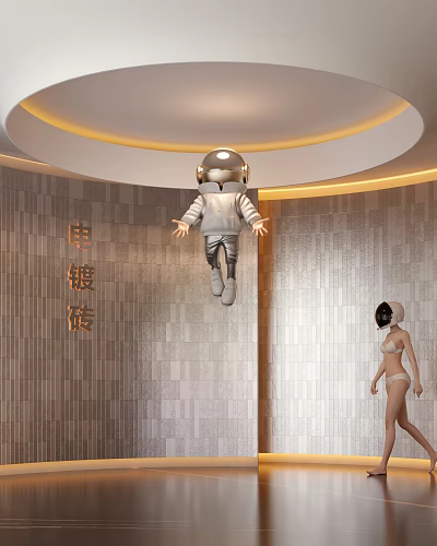 electroplated brick wall handmade brick electroplated stone building exterior wall brick metal brick 3d model