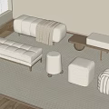 Modern Stool Sofa Stool Round Stool Bench 3d model