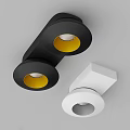 Modern Minimalist Black And White Downlights And Spotlights With Yellow Lamp Cups
