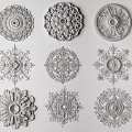 European-style lamp panel carved lamp panel 3d model
