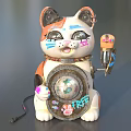 Colorful Cat Shaped Decorative Ornament Set With FREE Lettering Decorative Plate And Microphone