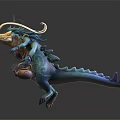 Anthropomorphic Blue Green Dragon Holding Teapot With Curled Whiskers And Scaly Skin