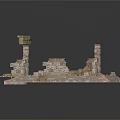 Ancient Architecture Ruins With Stone Walls Broken Columns And Remains