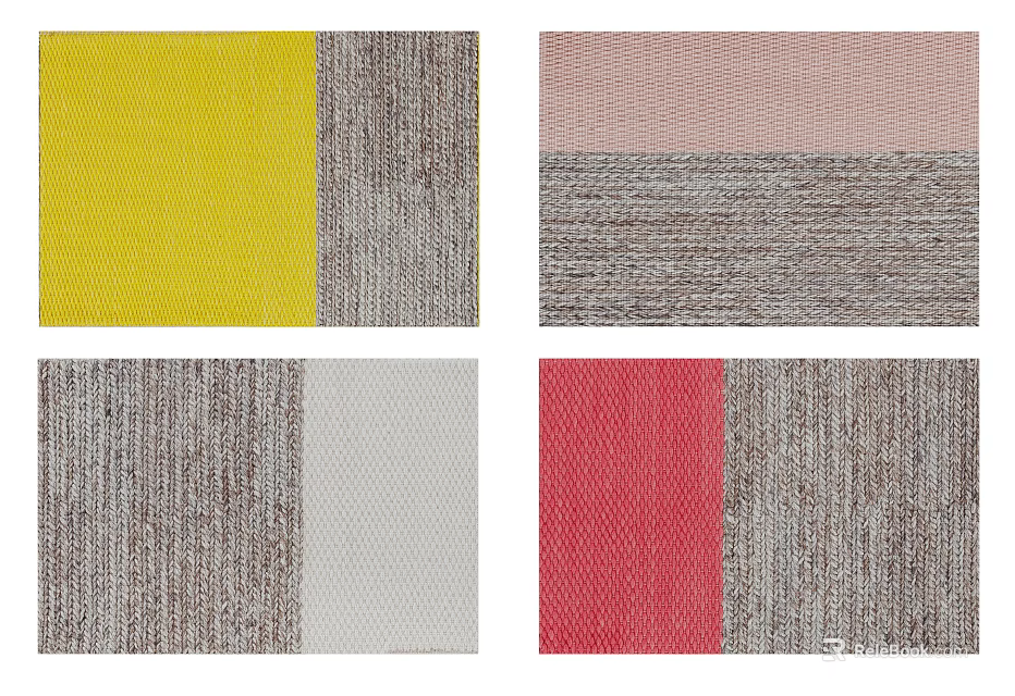 Stylish Square Rugs Featuring Multicolor Block Patterns For Modern Home Decor 3d model