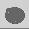 Modern Grey Analog Clock With Round Face Small Circular Accent And Edge Holes