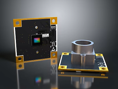 Sony IMX Digital Camera Module Components For Computer Devices Featuring Sensor And Lens Board 3d model
