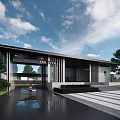 Modern Gate Residential Area Gate 3d model