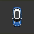 Stylish Blue Small Car With White Roof Black Wheels And Sporty Exterior Design