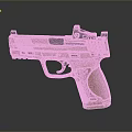 Modern Tactical Pistol With Brown Finish Ergonomic Grip And Scope Attachment