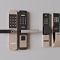 Electronic lock door handle combination lock fingerprint lock 3d model