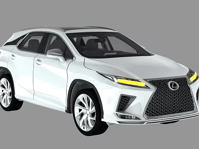 White Lexus SUV With Modern Design Yellow Headlights And Sleek Grille 3d model