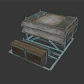 Industrial Equipment With Layered Metal Structure And Rustic Grille Panels Design