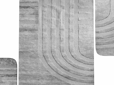 Modern Gray Floor Tiles With Curved Lines Pattern For Home Interior Design 3d model