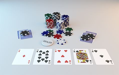 modern playing cards casino playing cards weights 3d model