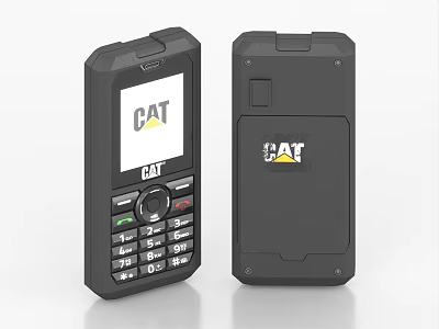 CAT Durable Feature Mobile Phone With Black Design And Physical Keyboard 3d model