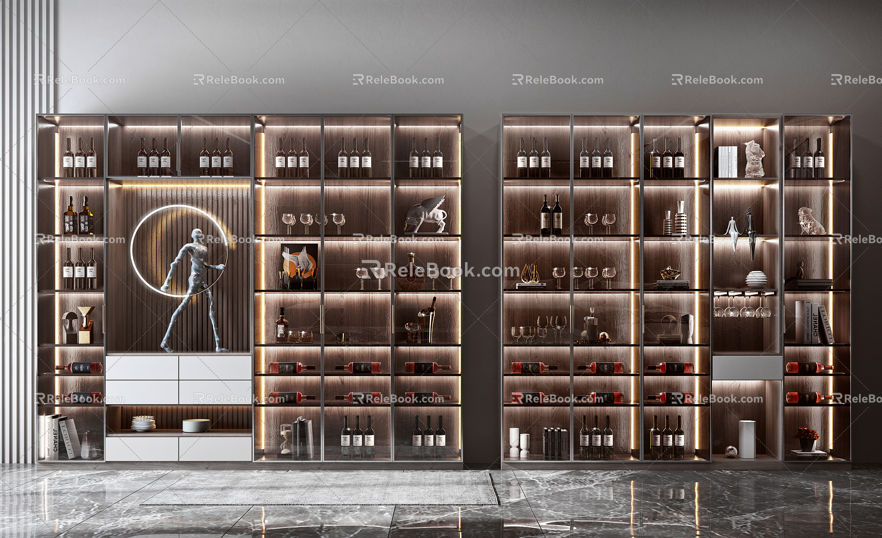 Light Luxury Wine Cabinet Glass Wine Cabinet model