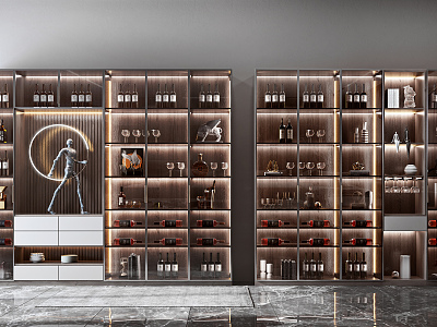 Light Luxury Wine Cabinet Glass Wine Cabinet model