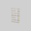 Modern Gold Metal Frame Glass And Marble Shelves Multi Tier Display Shelving Unit