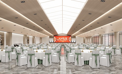 Modern Banquet Hall Hotel Banquet 3d model