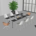 Modern Conference Table and Chair Conference Table and Chair Combination 3d model