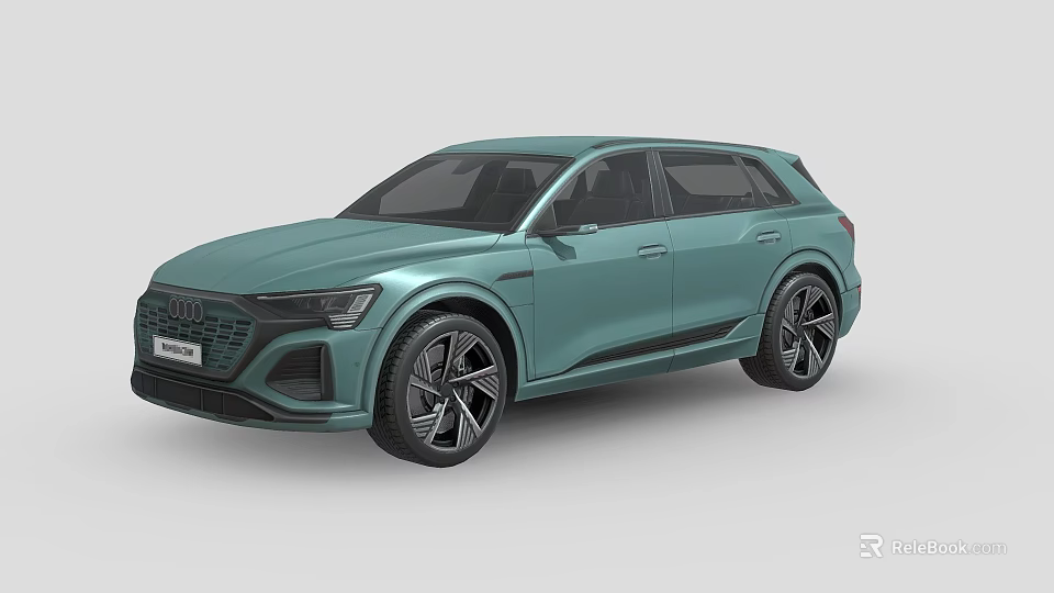 Audi Teal Luxury Electric SUV With Modern Sleek Body And Sporty Alloy Wheels 3d model 