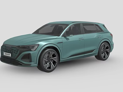 Audi Teal Luxury Electric SUV With Modern Sleek Body And Sporty Alloy Wheels 3d model