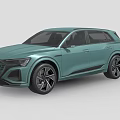 Audi Teal Luxury Electric SUV With Modern Sleek Body And Sporty Alloy Wheels