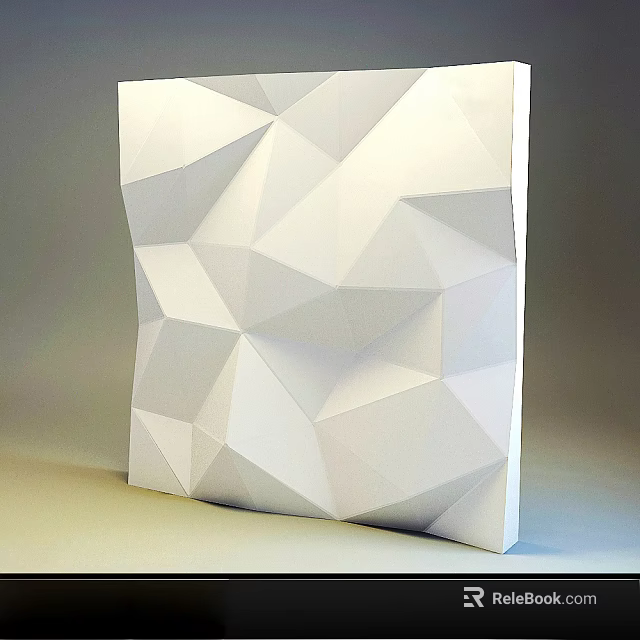 White Geometric Wall Panel With 3D Polygonal Texture And Modern Design 3d model