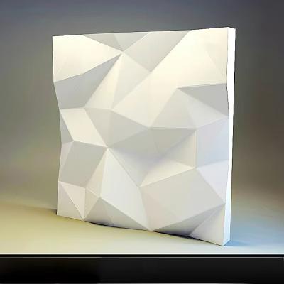White Geometric Wall Panel With 3D Polygonal Texture And Modern Design 3d model White Geometric Wall Panel With 3D Polygonal Texture And Modern Design 3d model