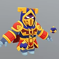 Cartoon Character Warrior Armor Heavy Infantry Game Character Game Character Anime Character Armor Warrior Samurai 3d model