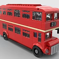 LEGO toy blocks double-decker bus transport 3d model