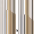 Modern Minimalist Furniture Composition With Vertical Striped Panels And Neutral Colors