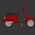 Red Classic Scooter with Black Seat and Silver Accents in Retro Design