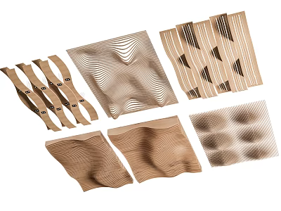 Modern Ceiling Panel Designs With Various Patterns Textures And Neutral Tones 3d model